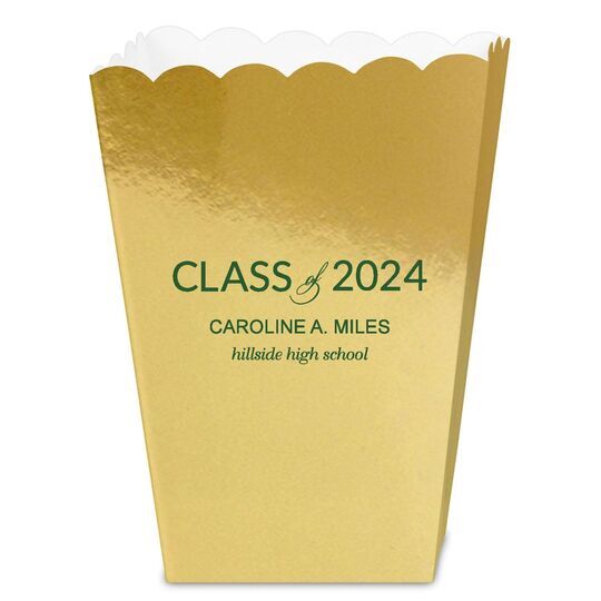 Bold Class of Graduation Mini Popcorn Boxes